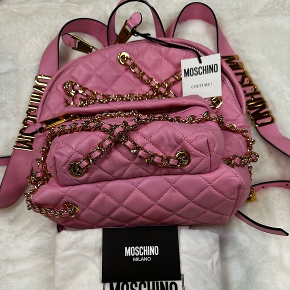 Moschino Handbags - Moschino Pink Quilted Women's back Bag-with dust bag